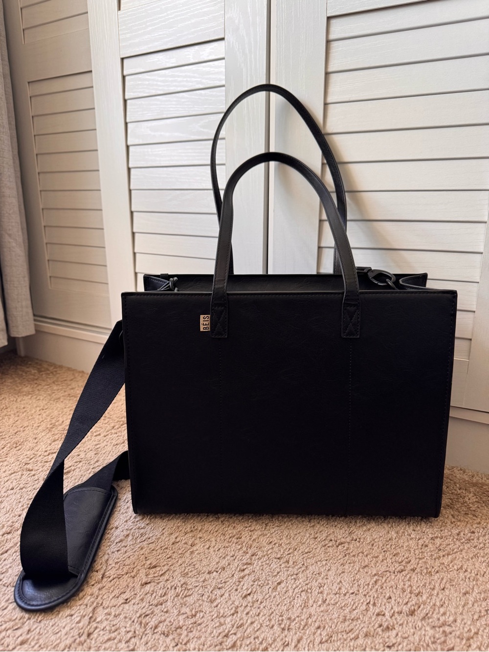 BEIS Black The Work Tote Bag